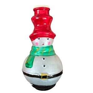 Vintage Blown Glass Snowman Christmas Light Cover Taiwan Retro